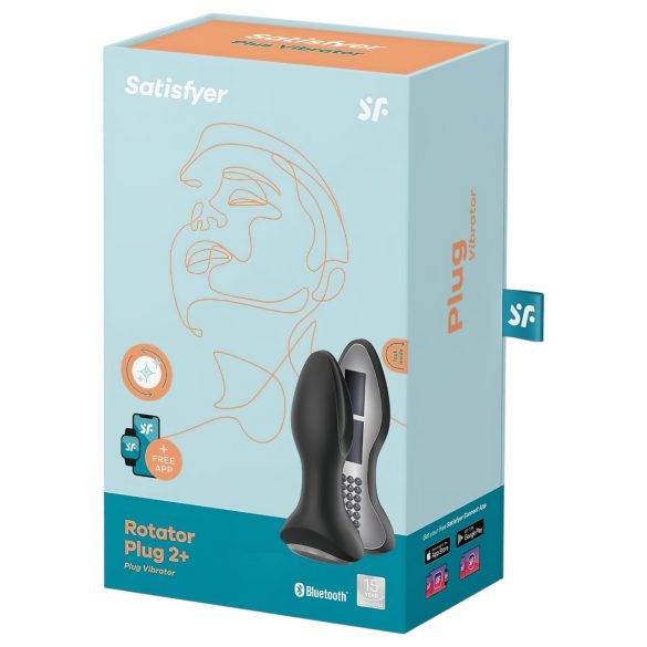 Satisfyer - Dop anal rotativ cu mărgele - vibrator negru