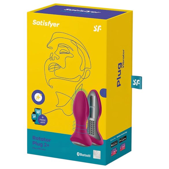 Satisfyer - dop anal cu vibrații și bile, reîncărcabil - silicon roșu