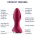 Satisfyer Rotator Plug 2 - vibrator anal perlat reincarcabil (roșu)