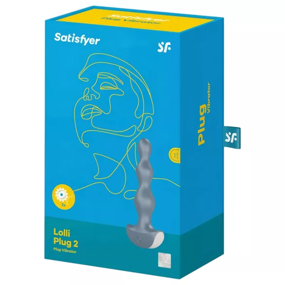 Satisfyer Lolli-Plug 2 - vibrator anal reîncărcabil rezistent la apă - gri