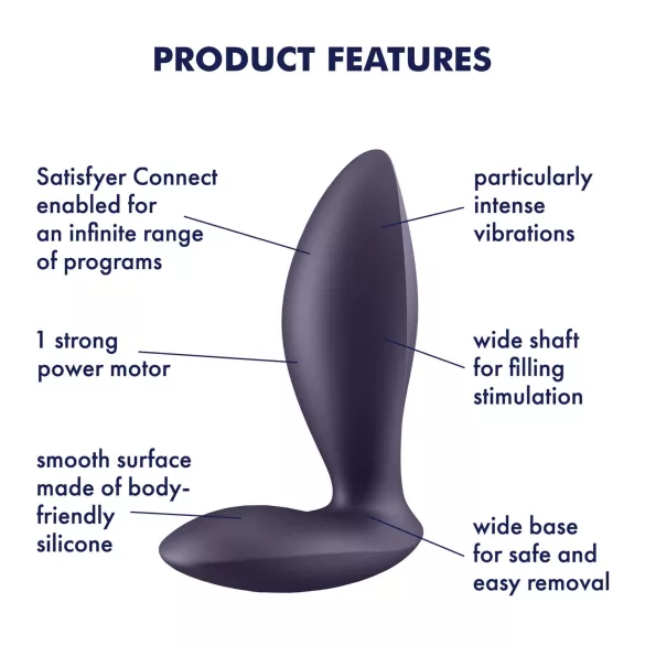 Satisfyer - plug anal inteligent cu vibrații - silicon mov