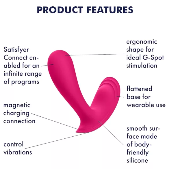 Satisfyer Top Secret - vibrator controlat prin aplicație (roz)
