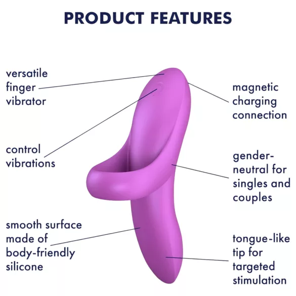 Satisfyer Bold Lover - vibrator deget reîncărcabil, impermeabil, roz