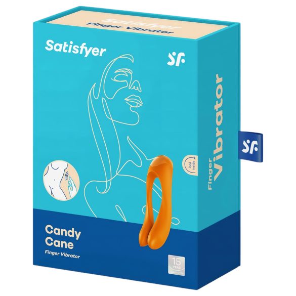 Satisfyer Candy Cane - vibrator dublu, reîncărcabil, waterproof, portocaliu
