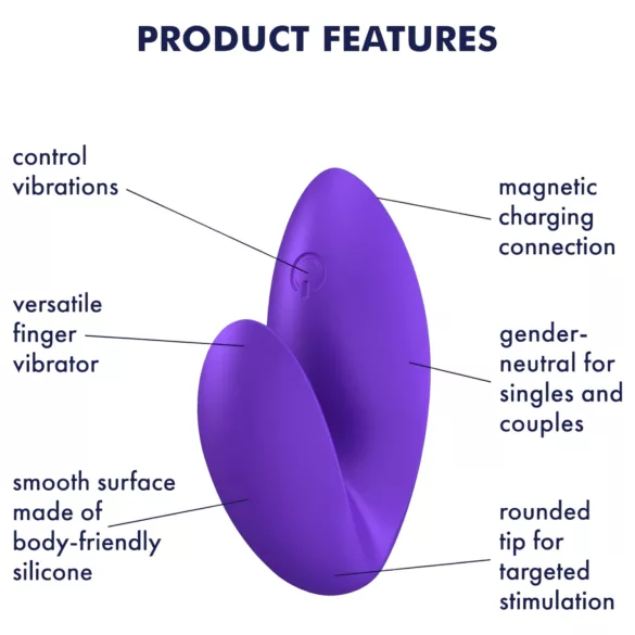 Satisfyer Love Riot - vibrator degetar reîncărcabil impermeabil lila