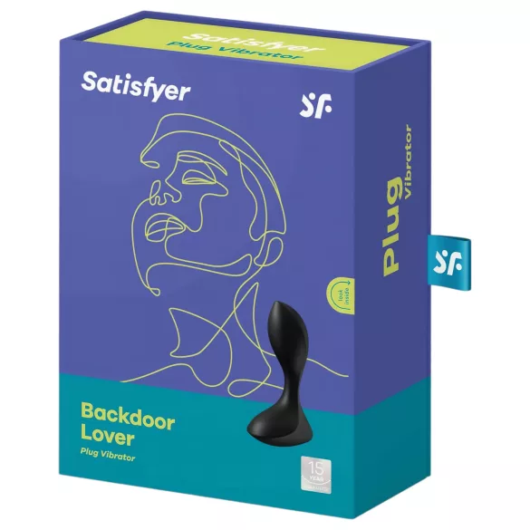 Satisfyer - Vibrator anal reîncărcabil, impermeabil - silicon negru