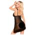 Babydoll transparent și tanga negru After Sunset