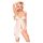 Penthouse - babydoll sexy cu flori - alb - M/L