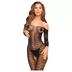   Penthouse - Catsuit sexy cu model zig-zag - dantelă neagră - XL