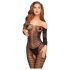 Penthouse - Catsuit sexy cu model zig-zag - dantelă neagră - XL