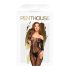Penthouse - Catsuit sexy cu model zig-zag - dantelă neagră - XL