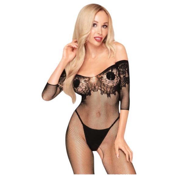 Penthouse High Profil - body sexy dantelă florală - negru