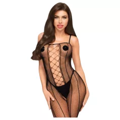   Penthouse Drop-Dead - body lingerie cu dungi, deschis - negru - XL