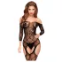 Penthouse Top-Notch - set negru sexy din plasă cu deschideri - XL