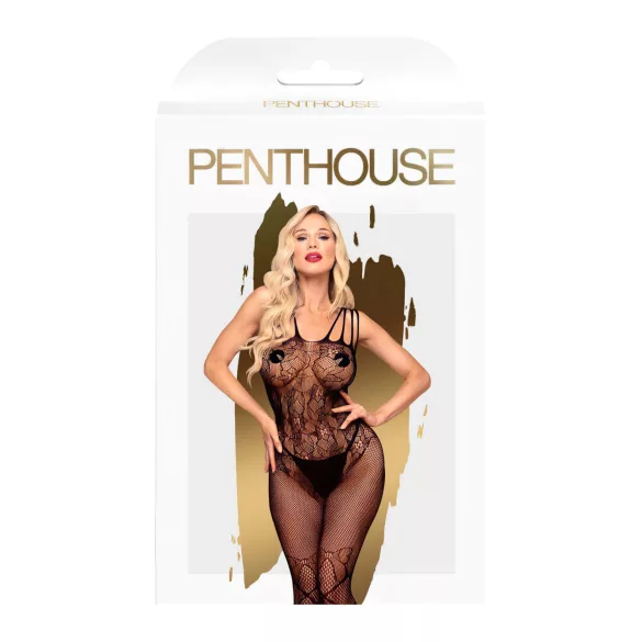 Penthouse - Catsuit sexy decupat - plasă deschisă - negru