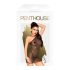 Bombshell Penthouse - rochie sclipitoare și tanga transparent (negru) - M/L