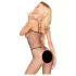 Penthouse - catsuit sexy din plasă, deschis - negru - XL