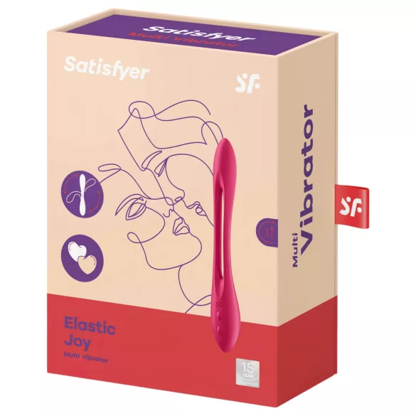 Satisfyer Elastic Joy - vibrator pentru cuplu flexibil, reîncărcabil - roșu