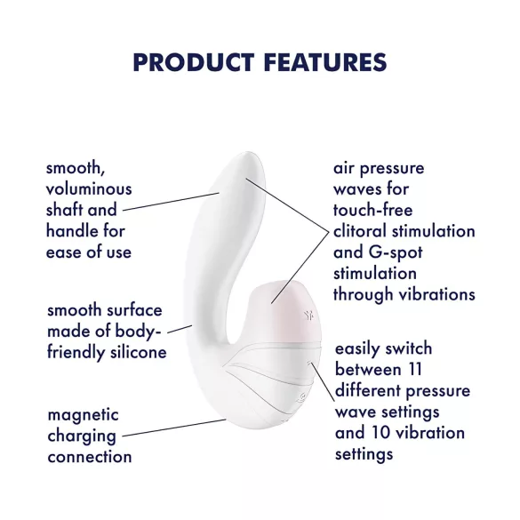 Satisfyer Supernova - vibrator 2în1 cu unde de aer și reîncărcabil - alb