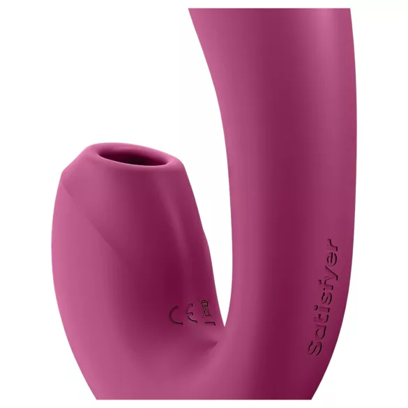Satisfyer Sunray - vibrator 2 în 1 cu acumulatoare, cu unde de aer (roșu)