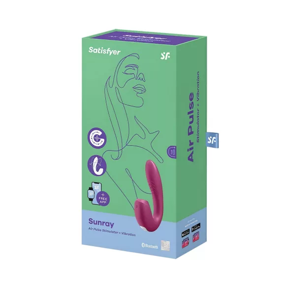 Satisfyer Sunray - vibrator cu unde de aer 2în1 cu acumulator - roșu