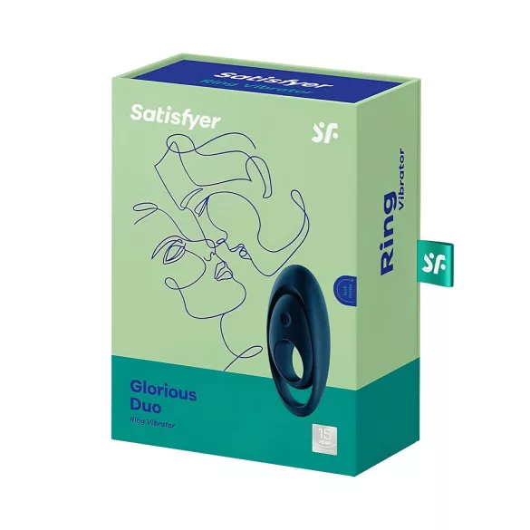 Satisfyer - inel vibratoare pentru penis - silicon albastru