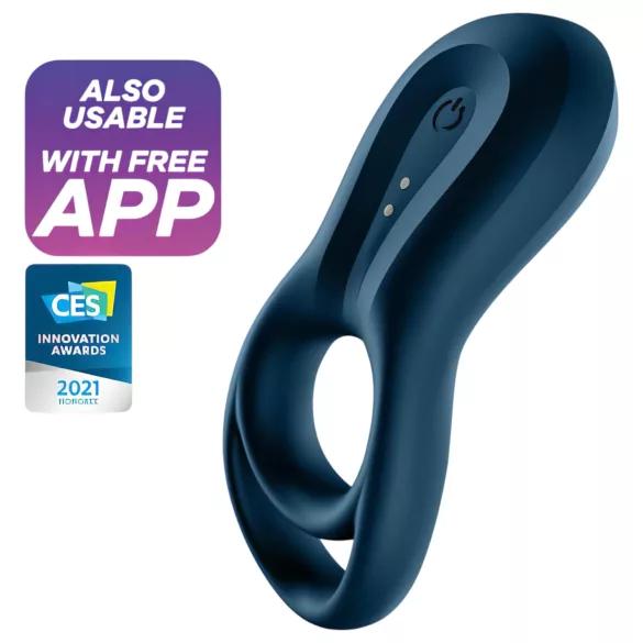 Satisfyer Epic Duo - inel pentru penis cu vibrații inteligente - silicon negru