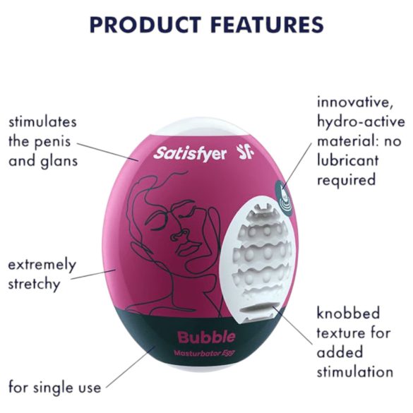 Satisfyer Egg Bubble - masturbator tip ou - silicon, 1 buc