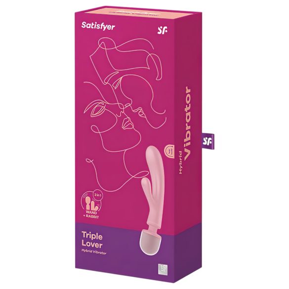 Satisfyer Triple Lover - Vibrator masaj G-spot și clitoris - roz