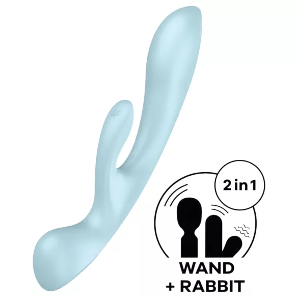 Satisfyer Triple Oh - vibrator cu acumulator, cu braț pentru clitoris (albastru)