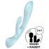 Satisfyer Triple Oh - vibrator cu acumulator, cu braț pentru clitoris (albastru)