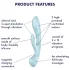Satisfyer Triple Oh - vibrator cu acumulator, cu braț pentru clitoris (albastru)