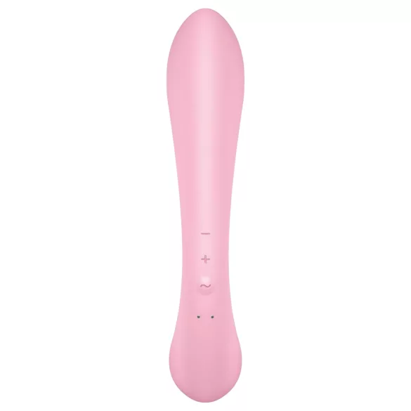 Satisfyer Triple Oh - vibrator cu braț pentru clitoris, reîncărcabil, roz