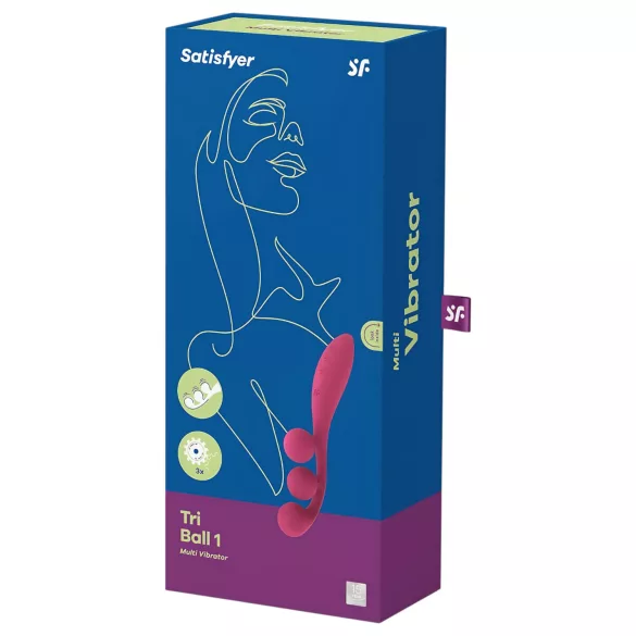 Satisfyer Tri Ball 1 - vibrator multifuncțional reîncărcabil - roșu