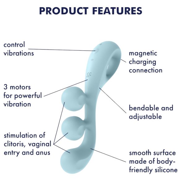 Satisfyer Tri Ball 2 - vibrator multifuncțional - silicon - verde mentă