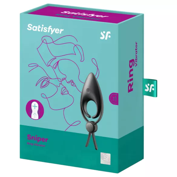 Satisfyer Sniper - inel pentru penis cu vibrații, reîncărcabil - negru