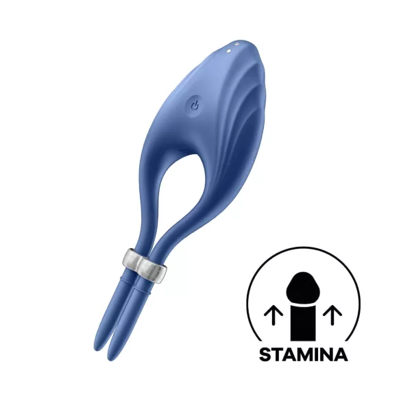 Satisfyer Duelist - inel pentru penis cu vibrații, reîncărcabil - albastru