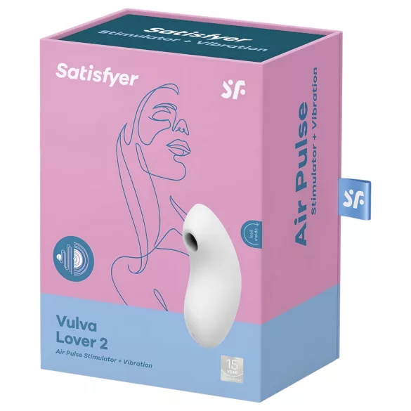 Satisfyer - vibrator clitoridian cu unde de aer - model Vulva Lover 2 - alb