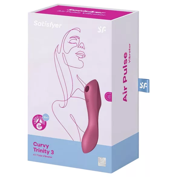 Satisfyer Curvy Trinity 3 - vibrator 2în1 stimulator clitoridian cu aer - roșu