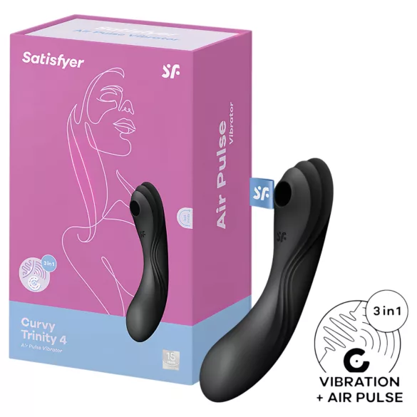 Satisfyer Curvy Trinity 4 - vibrator 2în1 cu unde de aer (negru)
