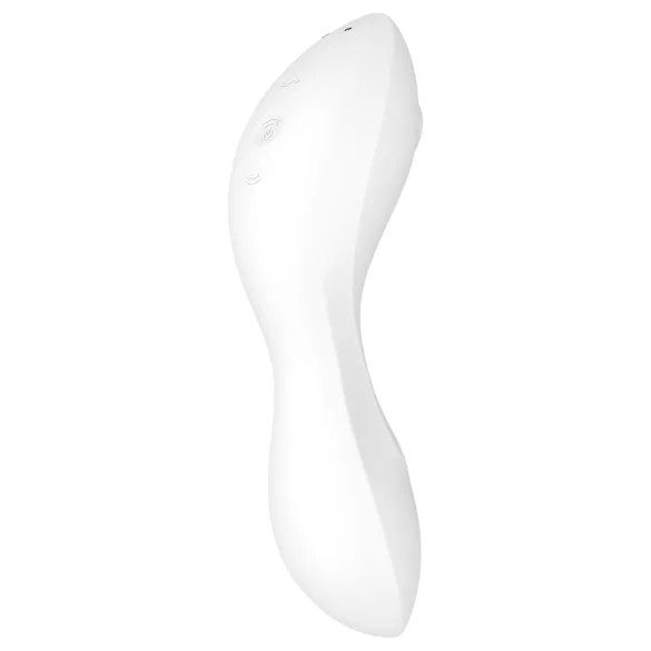 Satisfyer Curvy Trinity 5+ - Vibrator 2în1 controlat prin aplicație (alb)