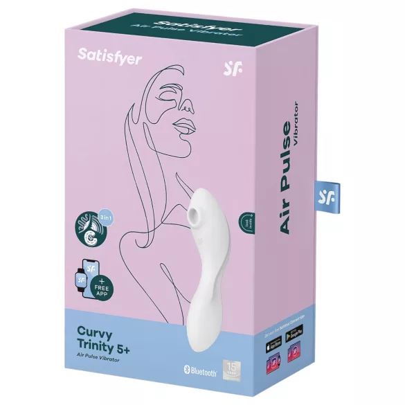 Satisfyer Curvy Trinity 5+ - Vibrator 2în1 controlat prin aplicație (alb)