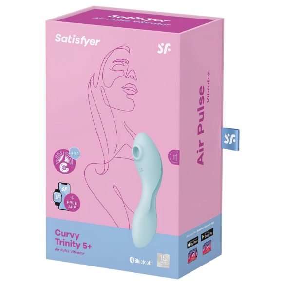 Satisfyer Curvy Trinity 5+ - vibrator 2în1 inteligent - albastru
