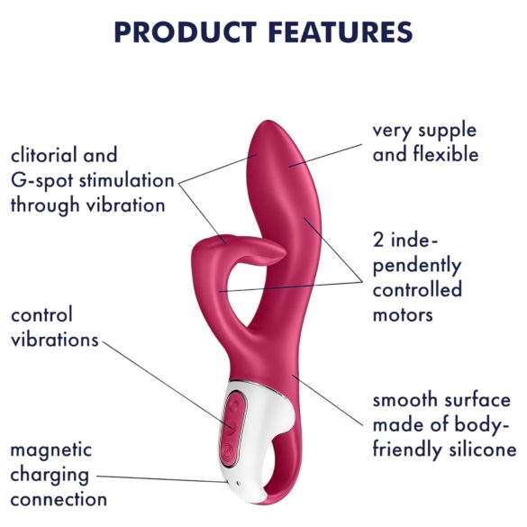 Satisfyer Embrace Me - vibrator cu braț pentru clitoris - reîncărcabil - roșu