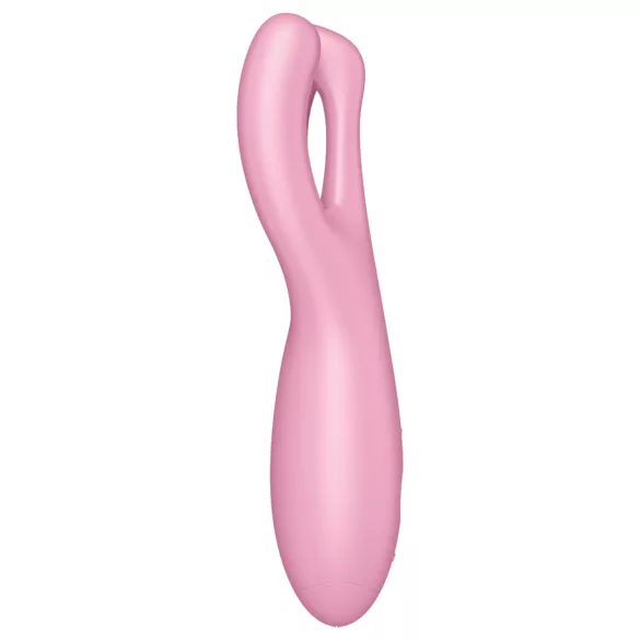 Satisfyer Threesome 4 - Vibrator clitoridian controlat prin aplicație (roz)