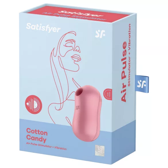 Satisfyer Cotton Candy - vibrator clitoridian cu unde de aer - coral