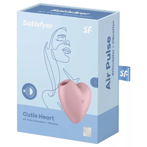 Satisfyer Cutie Heart - vibrator clitoridian cu pulsații aer - reîncărcabil