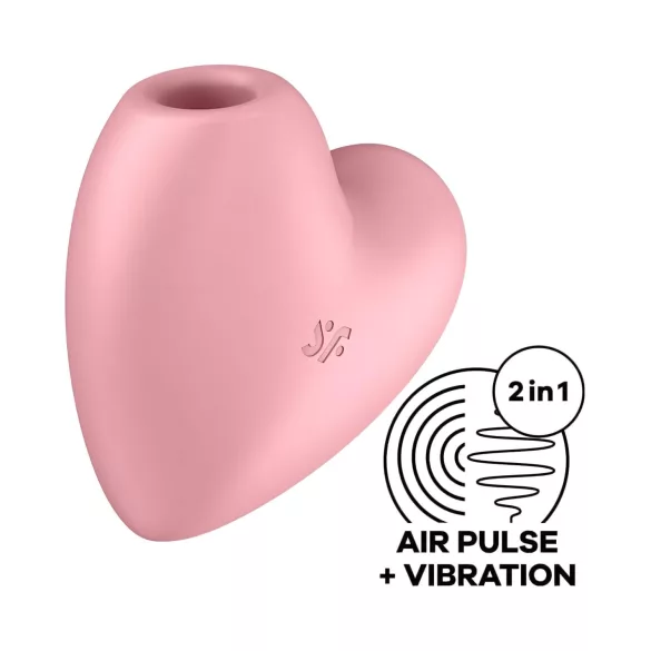 Satisfyer Cutie Heart - vibrator clitoridian cu pulsații aer - reîncărcabil