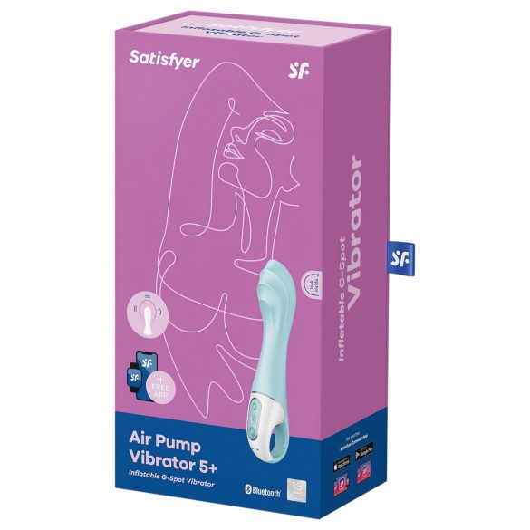 Satisfyer - vibrator cu pompare inteligentă Air Pump 5 - silicon albastru