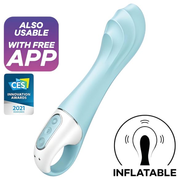 Satisfyer - vibrator cu pompare inteligentă Air Pump 5 - silicon albastru